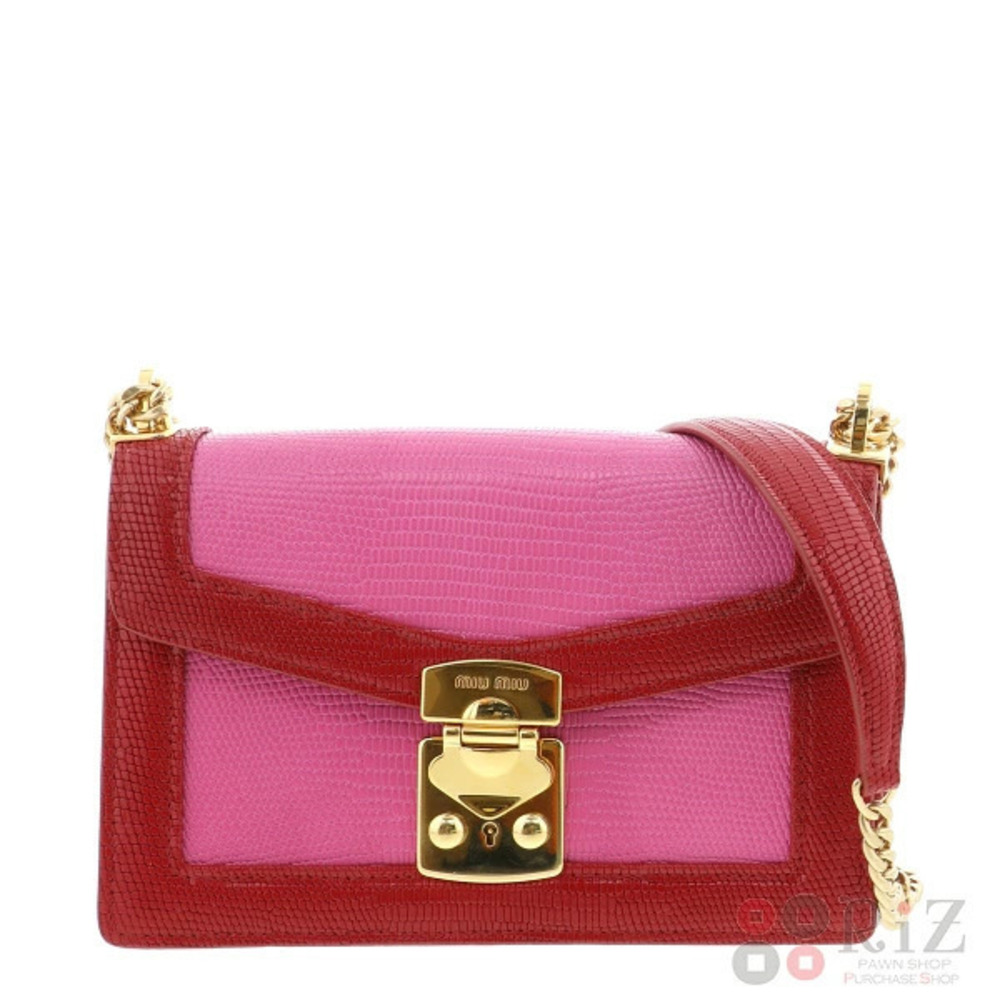 Miu Miu Messenger GD RED Pink Bag Shoulder - Picture 2 of 6